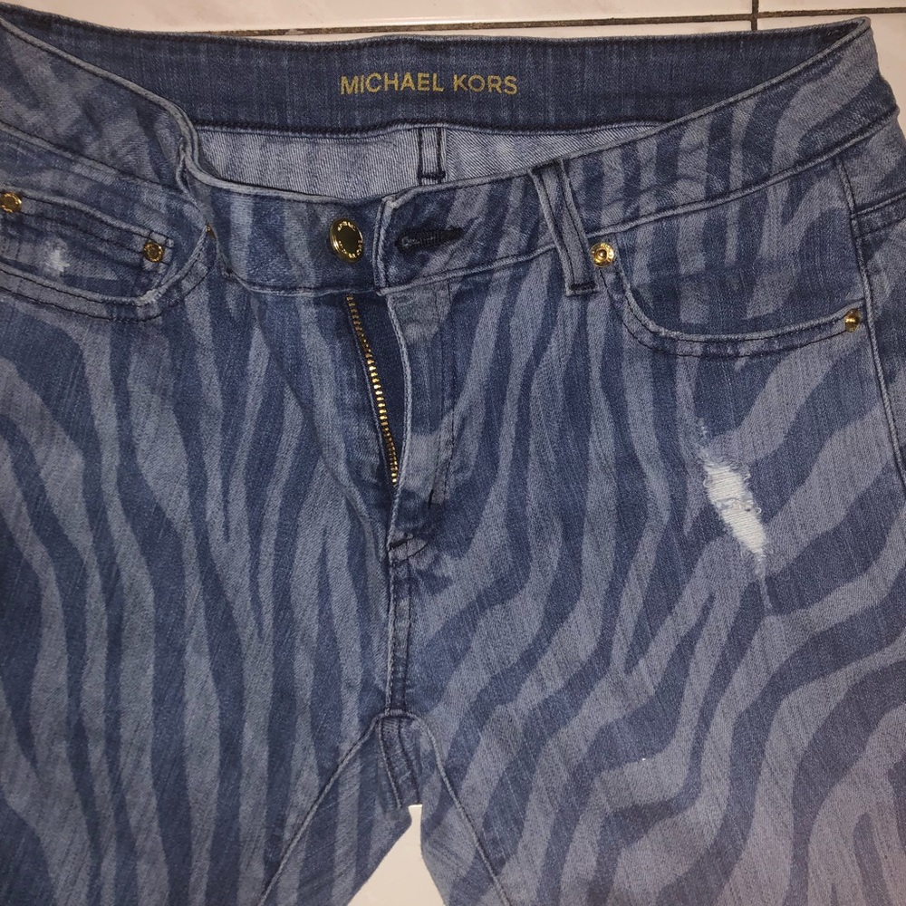 Michael kors zebra print jeans